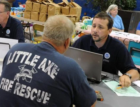 RECORD DATE NOT STATED Disaster Recovery Center Opens in Norman, Oklahoma.... Stock Photos