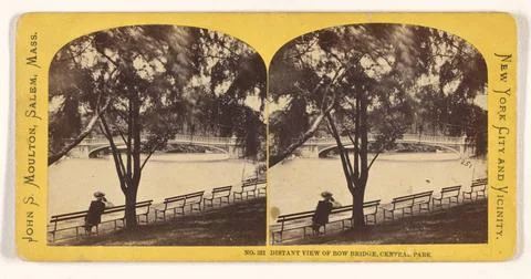 RECORD DATE NOT STATED Distant View of Bow Bridge, Central Park New York. ... Fotos Stock