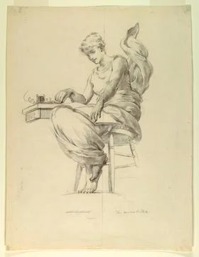 RECORD DATE NOT STATED Drawing, The Morse Code, Study for Electricity as A... Stock-Fotos