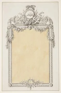 RECORD DATE NOT STATED Drawing, Design for a Mirror Frame with Monogram of... Stock Photos