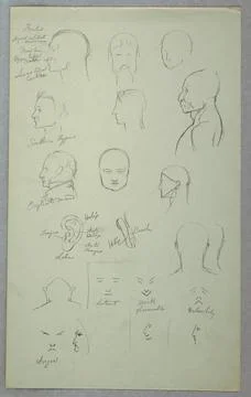 RECORD DATE NOT STATED Drawing, Anatomical Studies; Frederic Edwin Church ... Stock Photos