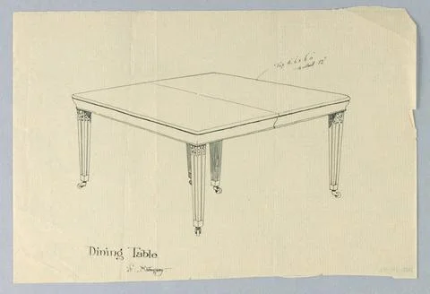 RECORD DATE NOT STATED Drawing, Design for a Six-Legged Rectangular Dining... Stock Photos