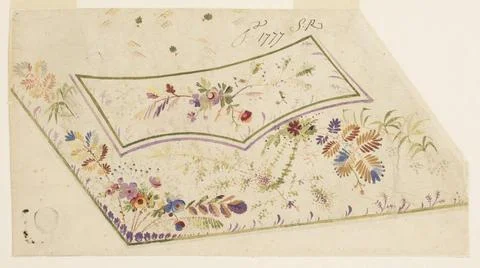 RECORD DATE NOT STATED Drawing, Design for Embroidered Waistcoat, pattern ... Stock Photos