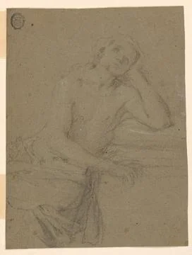 RECORD DATE NOT STATED Drawing, Saint Magdalen Repenting; Italy; black cha... Stock Photos