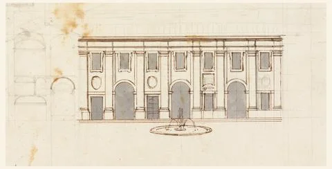 RECORD DATE NOT STATED Drawing, Sketch, for an office building (possibly V... Fotos de archivo