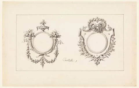 RECORD DATE NOT STATED Drawing, Designs for Two Frames; Designed by Richar... Stock Photos