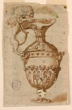 RECORD DATE NOT STATED Drawing, Design for a Ewer with Handle in the Shape... Photos