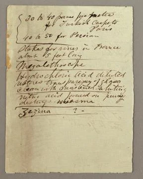 RECORD DATE NOT STATED Drawing, Notes; Verso: List of Names and Addresses;... Foto stock