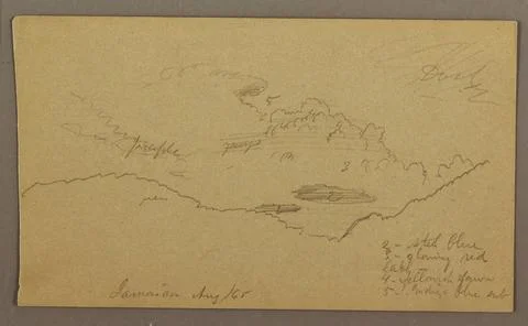 RECORD DATE NOT STATED Drawing, Sketch of Sky with Color Notes, Jamaica; F... Foto stock