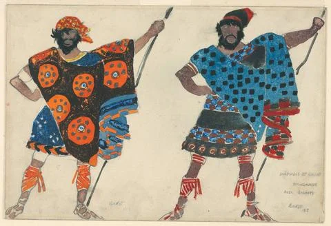 RECORD DATE NOT STATED Drawing, Costume Design: Two Pirates, for Daphnis e... Stock Photos