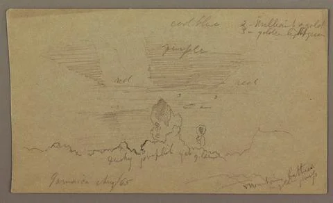 RECORD DATE NOT STATED Drawing, Sketch of Sky with Color Notes, Jamaica; F... Foto stock