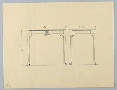 RECORD DATE NOT STATED Drawing, Design for Small Rectangular Table 2 with ... Stock Photos