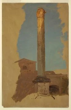 RECORD DATE NOT STATED Drawing, Rome, classical column; Frederic Edwin Chu... 写真素材