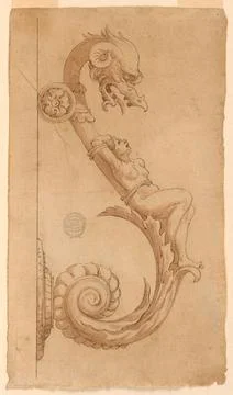 RECORD DATE NOT STATED Drawing, Design for a Handle; Italy; pen and ink, b... Photos