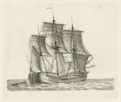 RECORD DATE NOT STATED  Driemaster with sloop, Gerrit Groenewegen, 1789 pr... Stock Photos