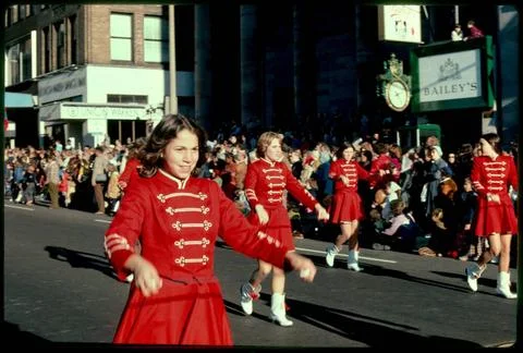 RECORD DATE NOT STATED Drum majors, parade, Tremont Street, Boston , Parad... Foto stock