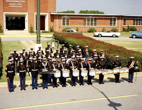 RECORD DATE NOT STATED The Drum and Bugle Corps of the Marine Corps Logist... Fotos de archivo
