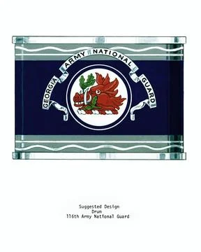 RECORD DATE NOT STATED The drum design for the 116th Army Band, Georgia Ar... Fotos Stock