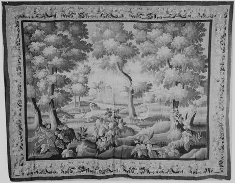 RECORD DATE NOT STATED  Ducks in landscape. unknown unknown Tapestry Dimen... Foto stock