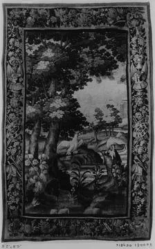 RECORD DATE NOT STATED  Eagles by a stream. unknown c. 1675-1725 Tapestry ... Stock Photos