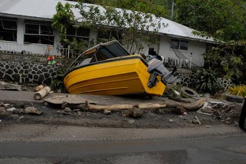 RECORD DATE NOT STATED Earthquake Tsunami - Pago Pago, American Samoa, Oct... Stock Photos