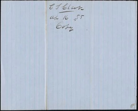 RECORD DATE NOT STATED Ebenezer Bradbury to C. S. Clark, 16 April 1855 , P... Stock Photos