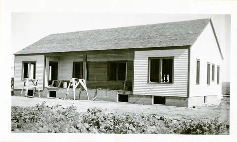 RECORD DATE NOT STATED ECW Duplex Dwelling. 1900 - 1960. Central Plains Re... Stock Photos