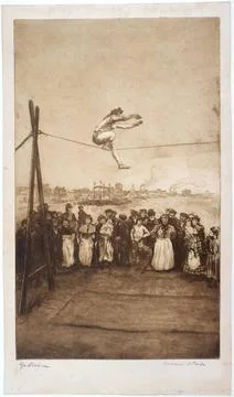 RECORD DATE NOT STATED  Edgar Chahine (1874-1947). Rope dancer . Etching. ... Stock Photos