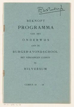 RECORD DATE NOT STATED  Educational program of the Citizen Evening School ... Stock Photos