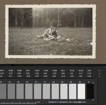 RECORD DATE NOT STATED  Edward Burch and Ada Krüseman in a field, Java, An.. 스톡 사진