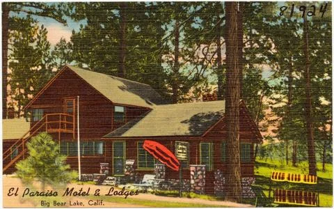 RECORD DATE NOT STATED El Paraiso Motel &amp; Lodges, Big Bear Lake, Calif. , ... 写真素材