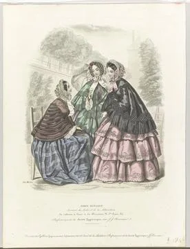 RECORD DATE NOT STATED  Elegant Paris, that. 1855: Journal des Modes (...)... Stock Photos
