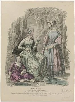 RECORD DATE NOT STATED  Elegant Paris, that. 1849, No. 34: Beaudrand hats ... Stock-Fotos