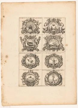 RECORD DATE NOT STATED  Emblemata with crowns, a lion and ostrich, Anthoni... Stock Photos
