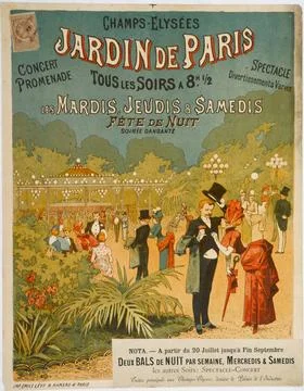 RECORD DATE NOT STATED  Emile Levy. Garden of Paris, concert, walk, show, ... Stock Photos