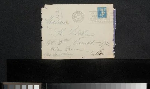 RECORD DATE NOT STATED  Envelop aan Philip Zilcken, in or before 1925 Pari... Stock-Fotos