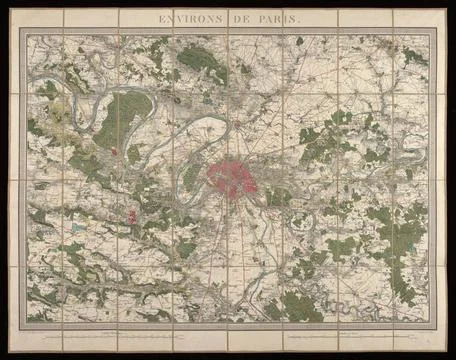 RECORD DATE NOT STATED  Environs de Paris : contre-Ã preuve lithographique.. Stock Photos