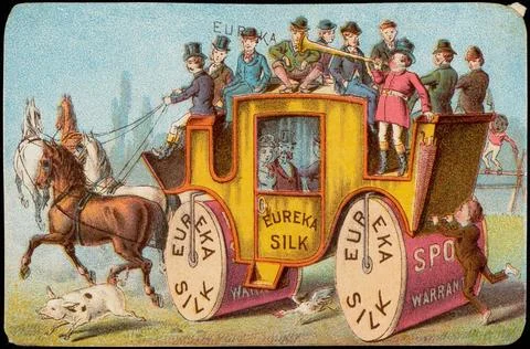 RECORD DATE NOT STATED Eureka Silk , Horses, Carriages &amp; coaches, People, ... Stock Photos