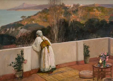 RECORD DATE NOT STATED  Evening, Tangiers, 1906. Oil on canvas. Artist: Si... Fotos Stock