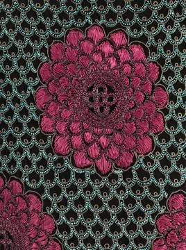 RECORD DATE NOT STATED  Evening dress . Black silk crepe. Embroidery of tu... Photos