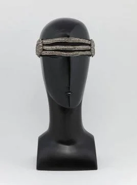 RECORD DATE NOT STATED  Evening banner . Transparent tubes and rhinestones... Fotos de archivo