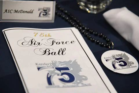 RECORD DATE NOT STATED An event program is displayed during the Keesler Ai... 库存照片