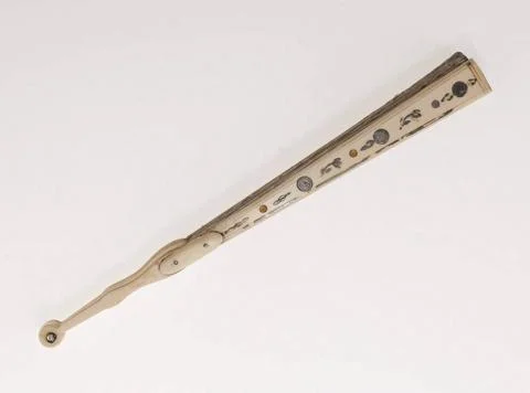 RECORD DATE NOT STATED  EVENTAIL. White silk, central pattern black printi... 스톡 사진
