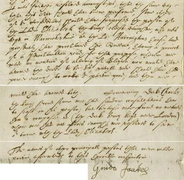 RECORD DATE NOT STATED  Examination of Guido Fawkes (SP 14/216) Transcript... 스톡 사진