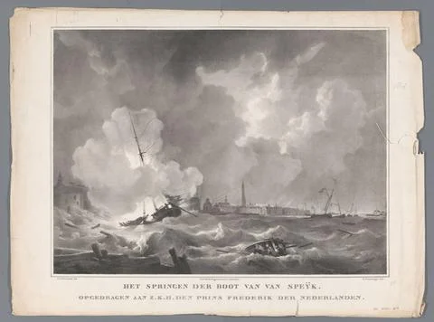RECORD DATE NOT STATED  Explode from Jan van Speijk s boat, 1831, Gijsbert... Foto stock