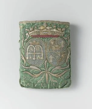 RECORD DATE NOT STATED  Fair in a flat, rectangular model of green silk, o... Stockfoto's