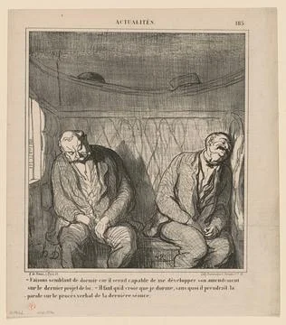 RECORD DATE NOT STATED Faisons semblant de dormir.... HonorÃ Daumier (1808.. Stock Photos