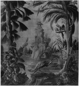 RECORD DATE NOT STATED  Fanciful pagoda landscape. Pillement. Jean (French... Stock Photos