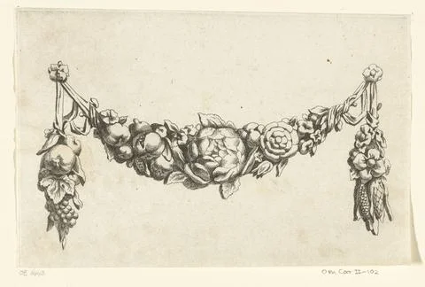 RECORD DATE NOT STATED  Festoen with a pineapple in the middle, c. 1654 - ... Foto stock