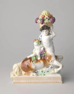 RECORD DATE NOT STATED  Figure in the shape of a centaur holding a fruit b... Stock Photos
